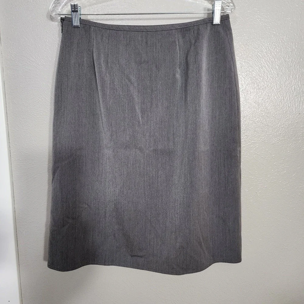 Anne Kline  Pencil Skirt Women's Size‎ 10 Gray Classic Business Casual Side Zip